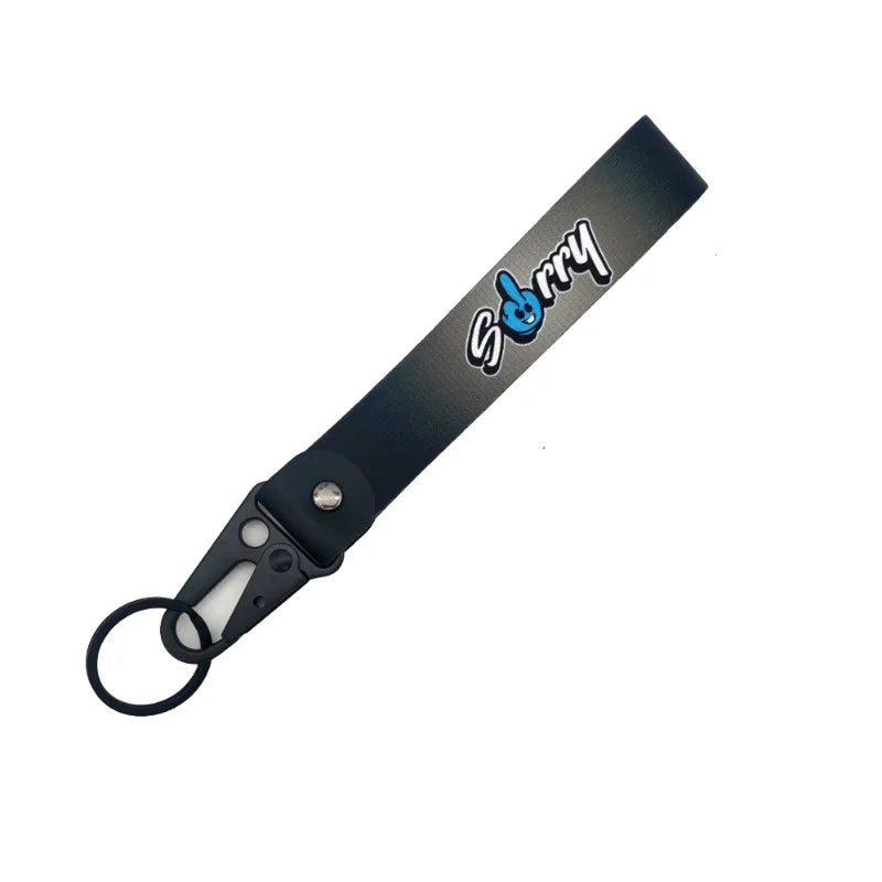 Motor Racing Paracord Wristlet Keychain — Durable Camping & Motorcycle Key Strap