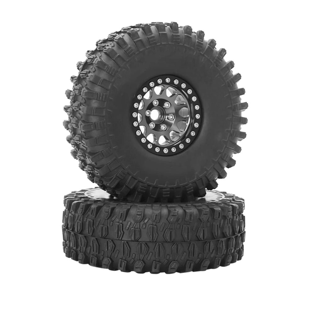 Set 4PCS Metal 1.9" Beadlock Wheel Rim Tires – RC Crawler 1/10 Axial SCX10 III, TRX-4, Redcat GEN 8