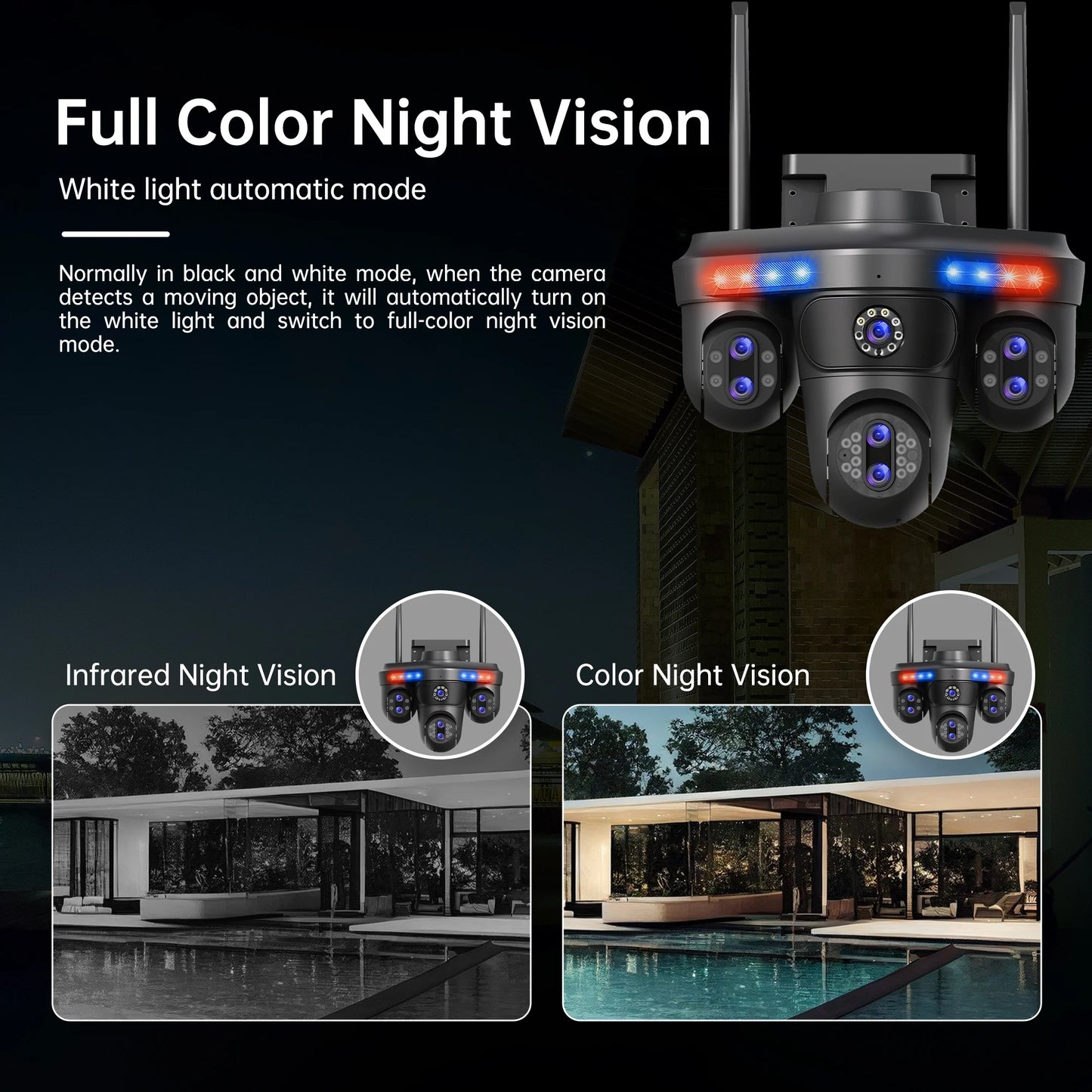 GEYUNE 35MP WiFi IP Camera – 10X Zoom Outdoor PTZ Security Camera con Auto Tracking