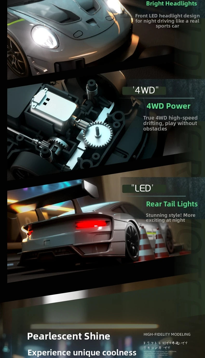 RC Drift GT3 RS 911 mi SU7 1:20 – Edición Limitada 2025, Coche de Alta Velocidad para Niños
