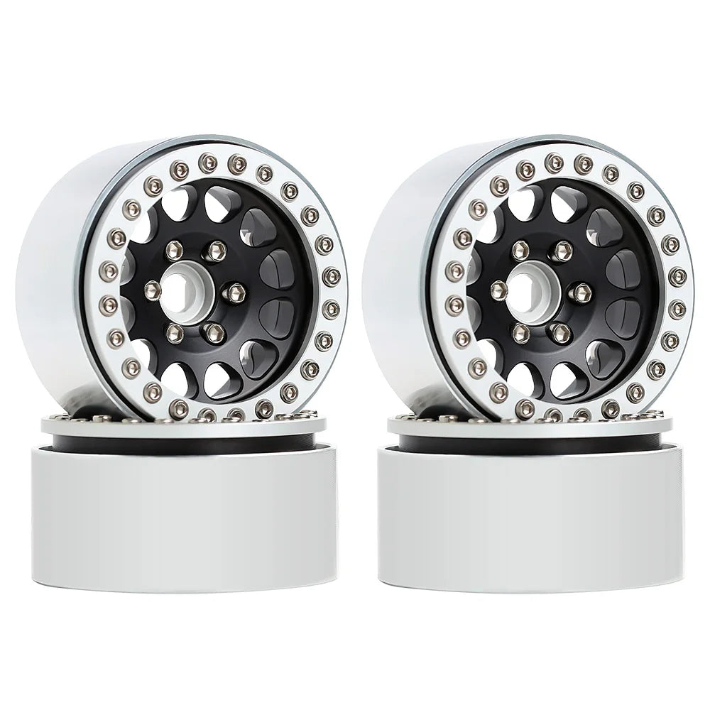 INJORA 1.9" Llantas Beadlock CNC Aluminio para RC Crawler 1/10 SCX10 TRX4 Gen8 (4 Piezas)