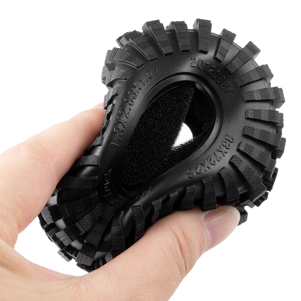 AXSPEED 4PCS Neumáticos de Goma 1.3"/1.1" – Mud Terrain para Micro Crawler 1/18 & 1/24