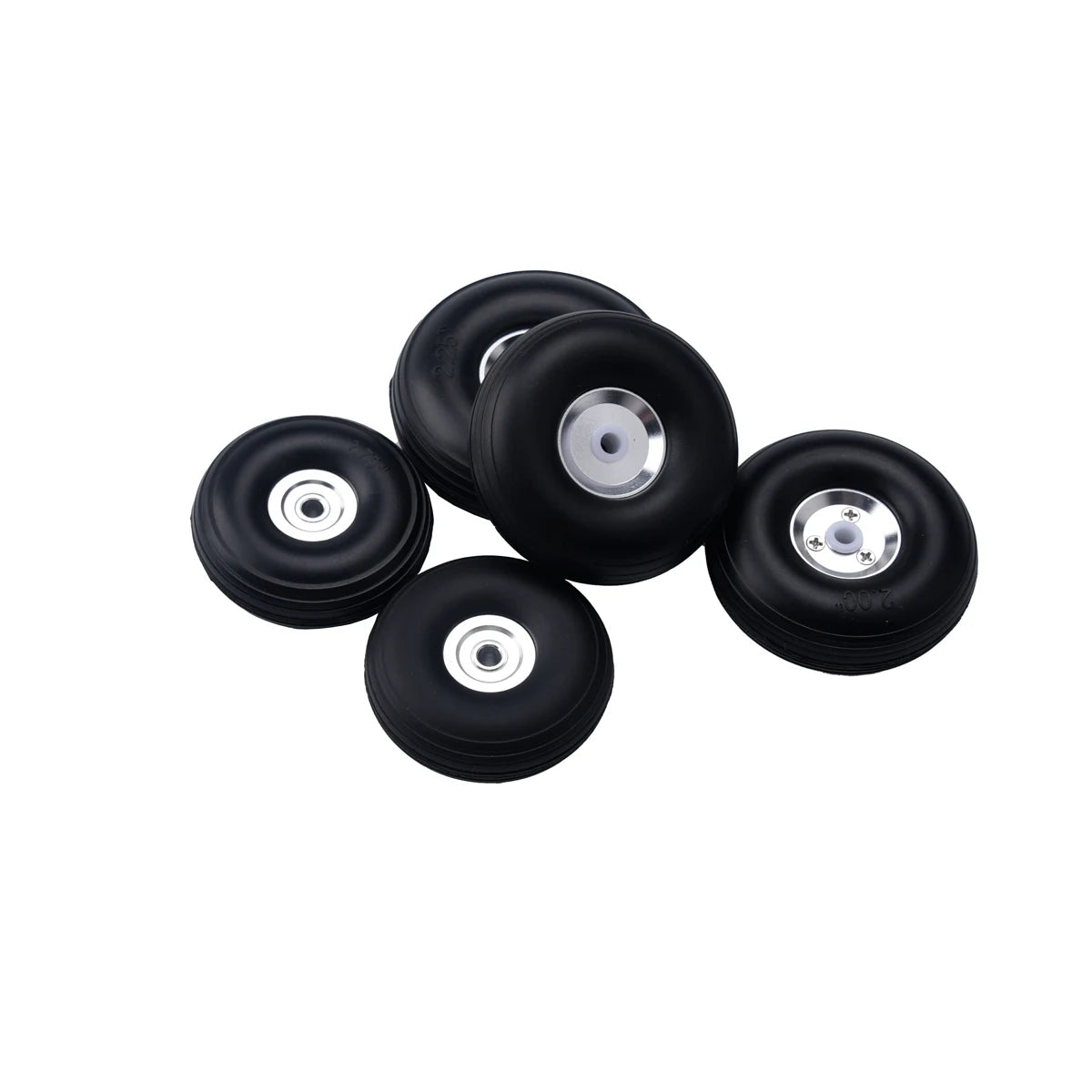 2PCS Ruedas de Avión RC con Núcleo de Aluminio – Neumáticos PU 1" a 5" para Modelos de Aeronaves RC