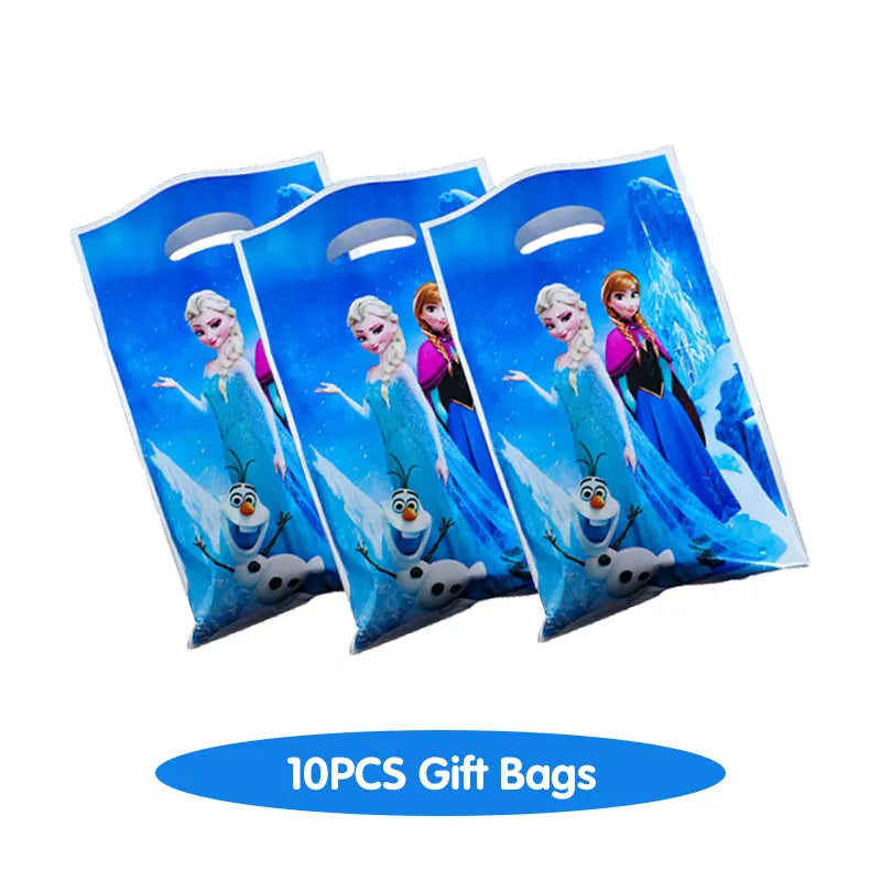 Decoración de Cumpleaños Disney Frozen – Mantel, Globos y Vajilla Azul para Fiesta Infantil