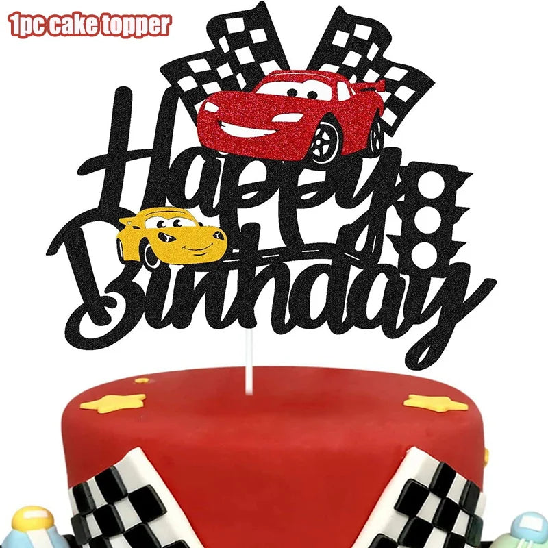 Decoración de Cumpleaños Disney Cars – Rayo McQueen | Platos, Vasos, Servilletas y Globos para Fiesta Infantil