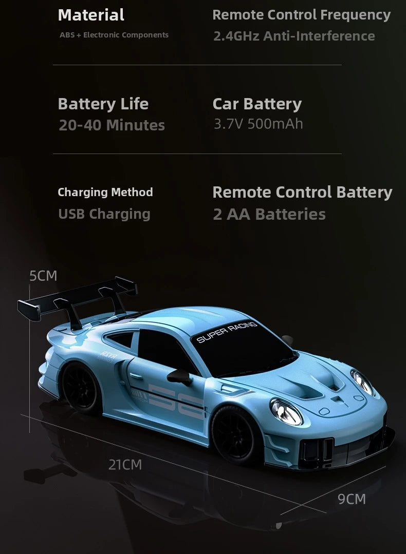 RC Drift GT3 RS 911 mi SU7 1:20 – Edición Limitada 2025, Coche de Alta Velocidad para Niños