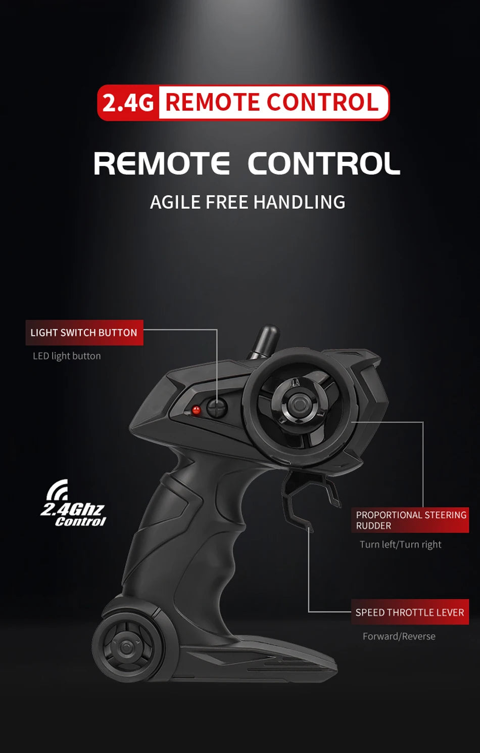 RC Car 1:16 2WD – Coche RC Off-Road con LED, Alta Velocidad 20KM/H para Niños