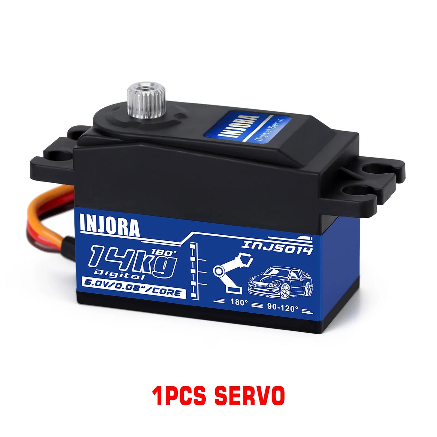 Servo Digital INJS014 14KG Metal Gear – Bajo Perfil para Coches RC y Helicópteros