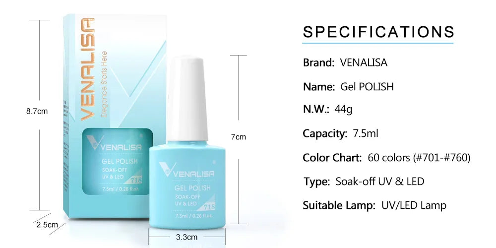 Esmalte de Gel Venalisa Milky White — Cobertura Completa UV/LED