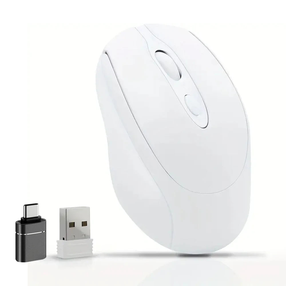 Ratón Inalámbrico Recargable Bluetooth 2.4G — Silencioso para PC y Portátil