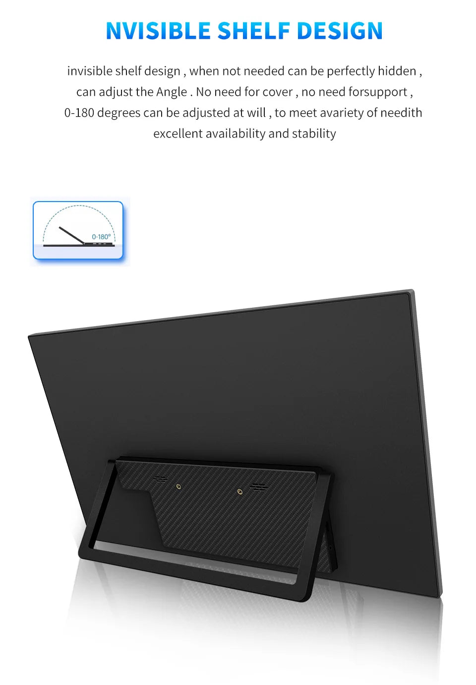 HGFRTEE 18.5" 100Hz Portable Monitor — HDMI/USB-C con Soporte VESA