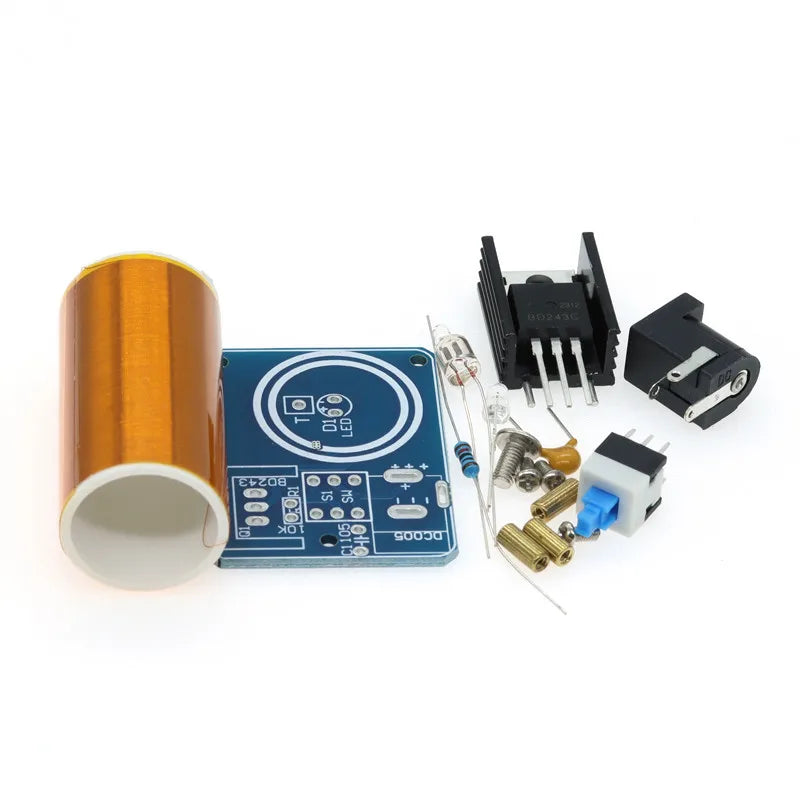 Mini Bobina de Tesla BD243 DIY — Kit Electrónico Educativo y Decorativo