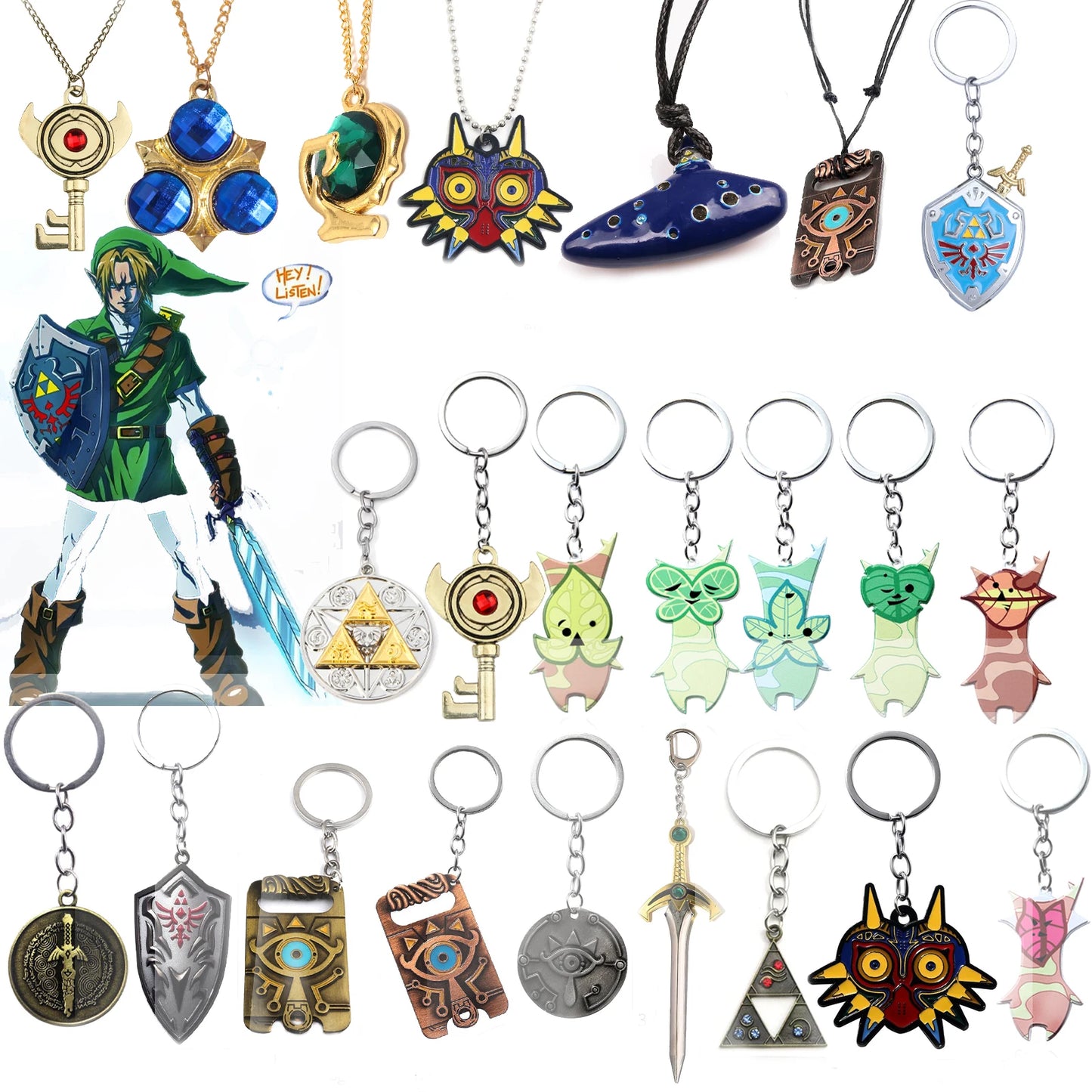 Llavero Hylian Shield y Master Sword — Colgante Zelda Breath of The Wild