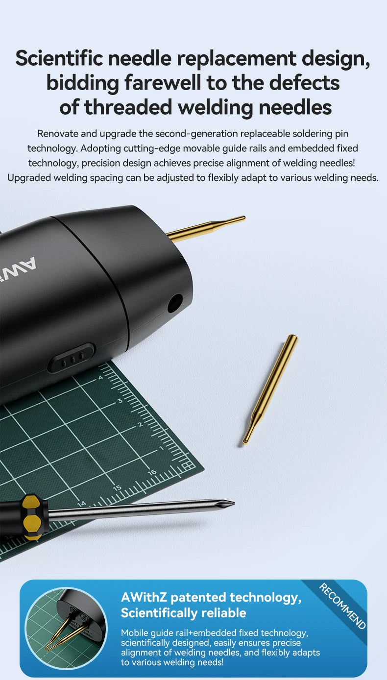 Soldador de Puntos Portátil AWithZ – 90 Niveles Ajustables para Baterías 18650