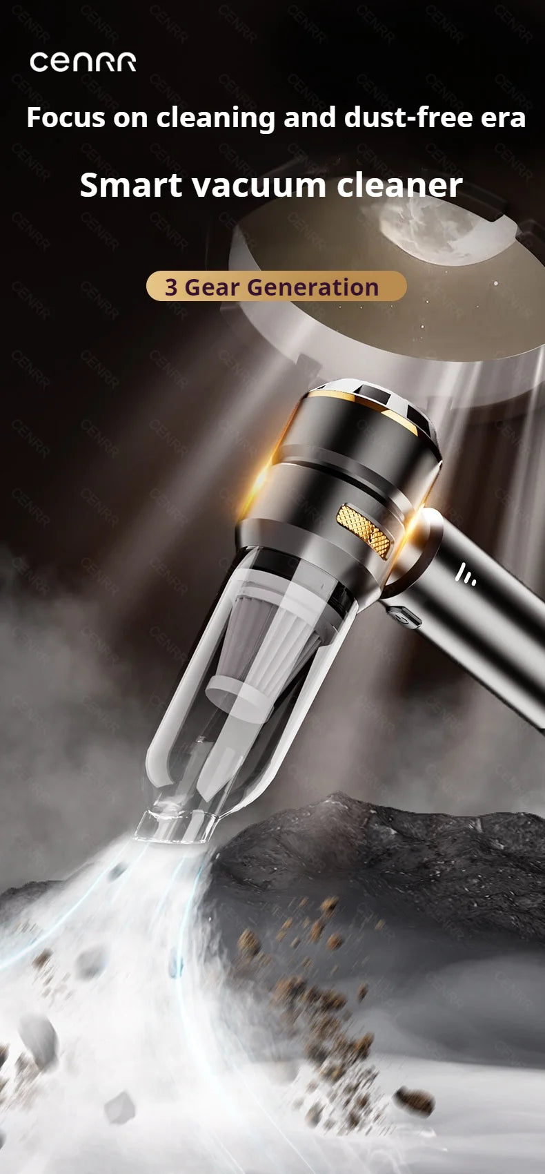 Aspiradora Portátil para Coche CENRR 998000PA — Potente y Sin Cable