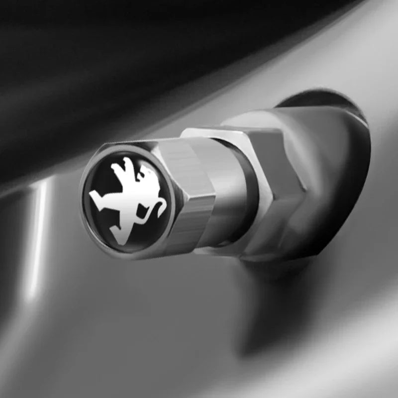 Set de 4 Tapas de Válvula de Metal para Llantas – Accesorios Peugeot