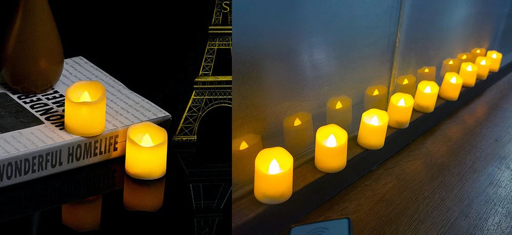 Velas LED Recargables sin Llama – Con Control Remoto y Temporizador