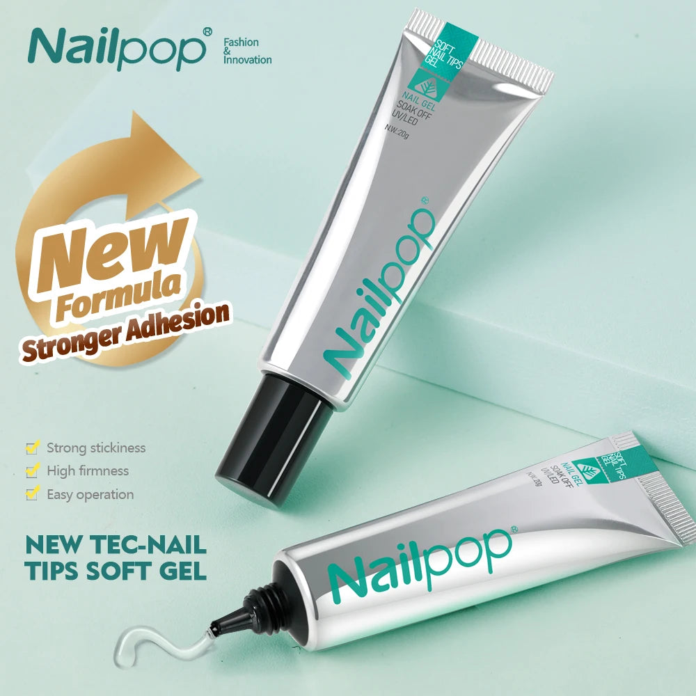 egamento Profesional Nailpop Pro Soft — Adhesivo Gel UV para Uñas Postizas