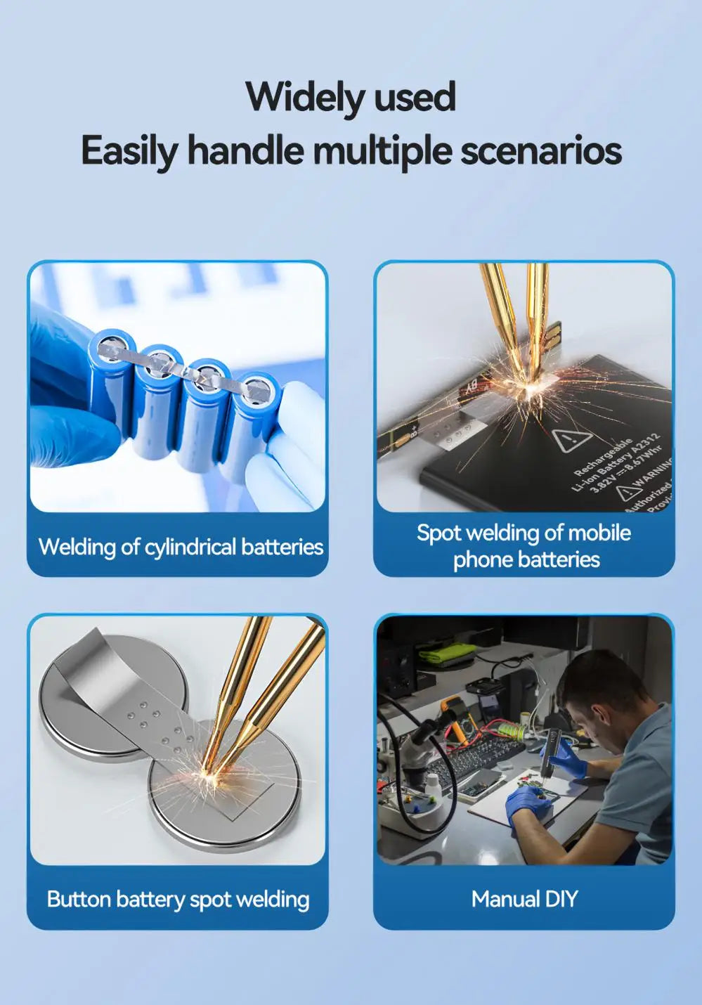 Soldador de Puntos Portátil AWithZ – 90 Niveles Ajustables para Baterías 18650