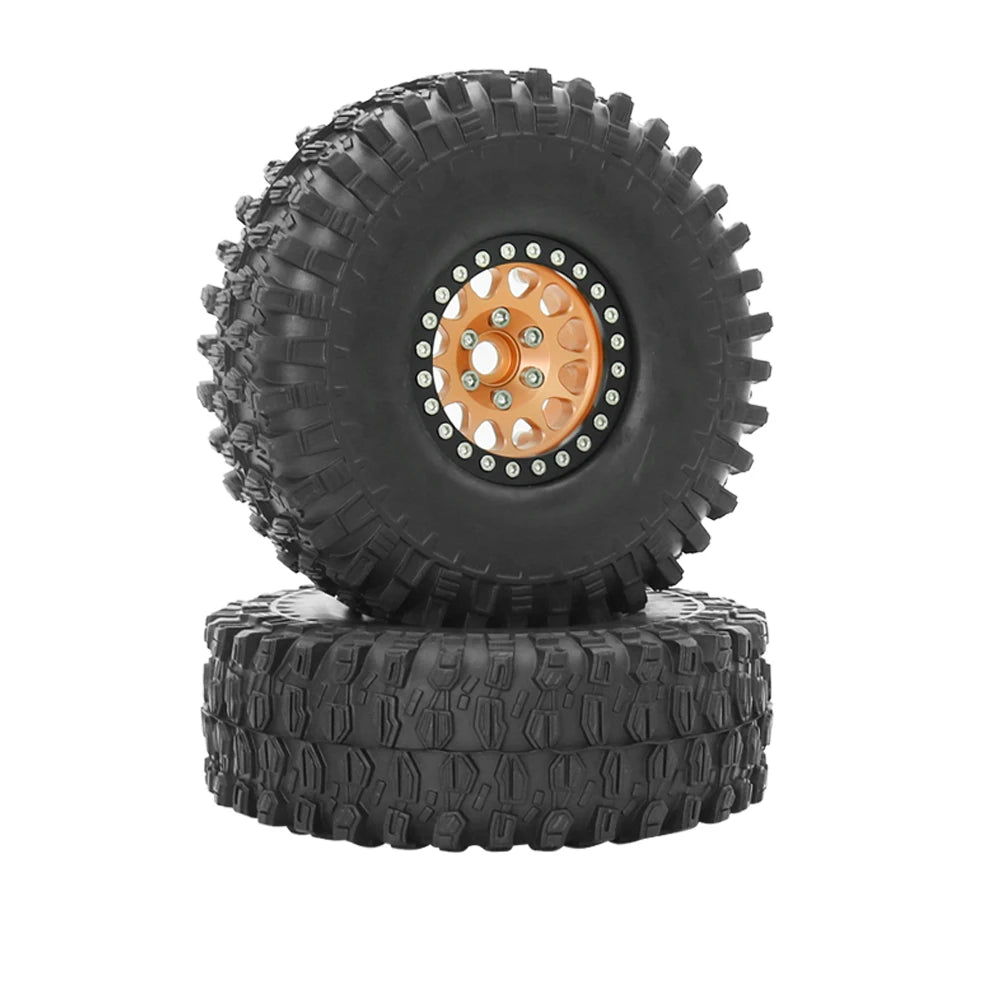 Set 4PCS Metal 1.9" Beadlock Wheel Rim Tires – RC Crawler 1/10 Axial SCX10 III, TRX-4, Redcat GEN 8