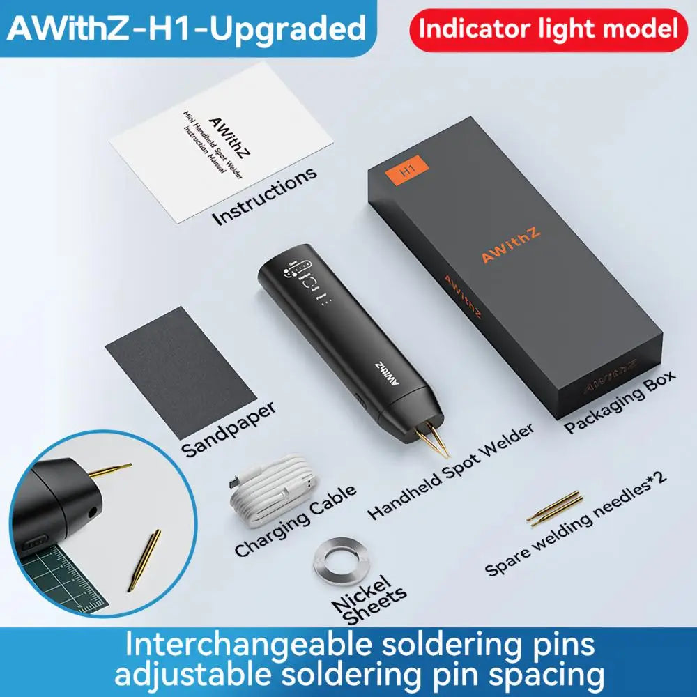 Soldador de Puntos Portátil AWithZ – 90 Niveles Ajustables para Baterías 18650