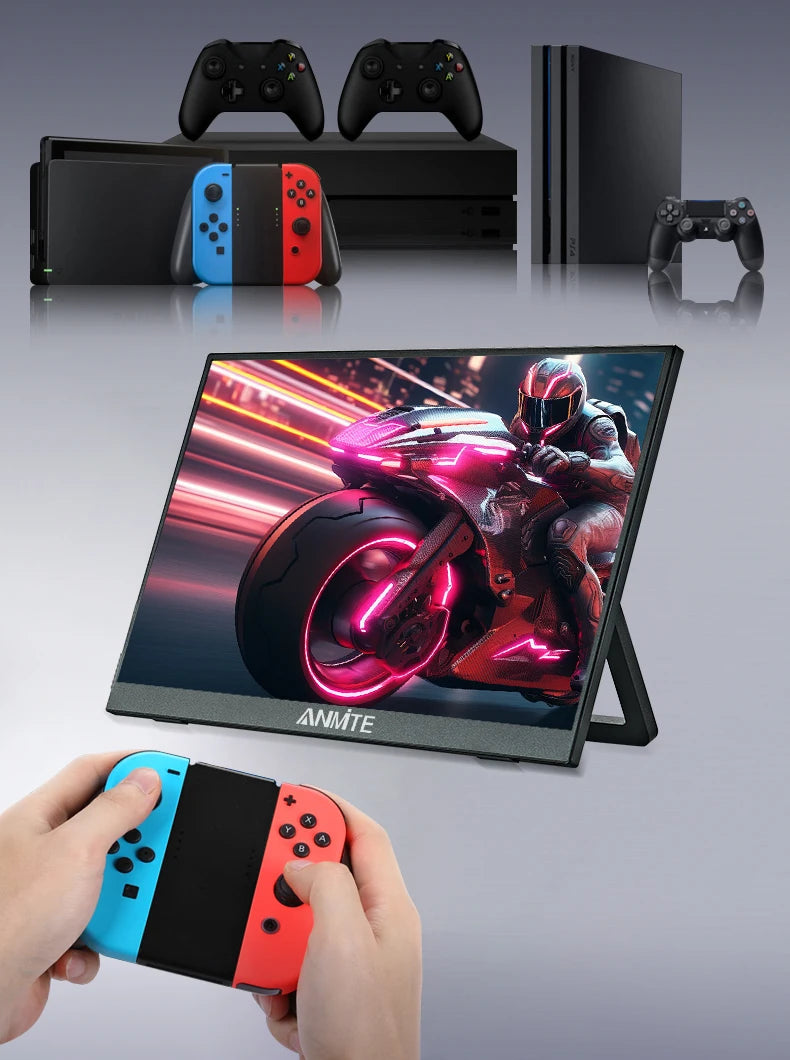 Monitor Portátil Anmite 16" 1200P HDR — Táctil y No Táctil para PC, Consolas y Móviles