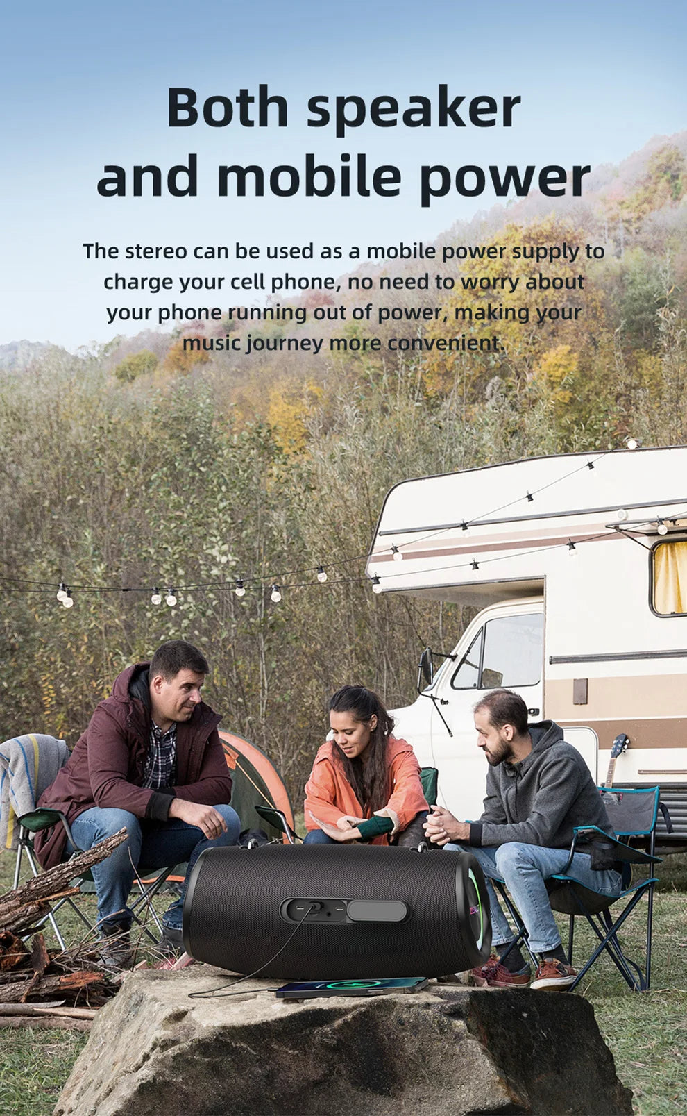 Altavoz Bluetooth Portátil ZEALOT S87 — 80W IPX6 Resistente al Agua con Subwoofer