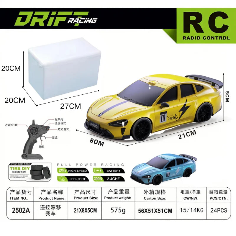 RC Drift GT3 RS 911 mi SU7 1:20 – Edición Limitada 2025, Coche de Alta Velocidad para Niños