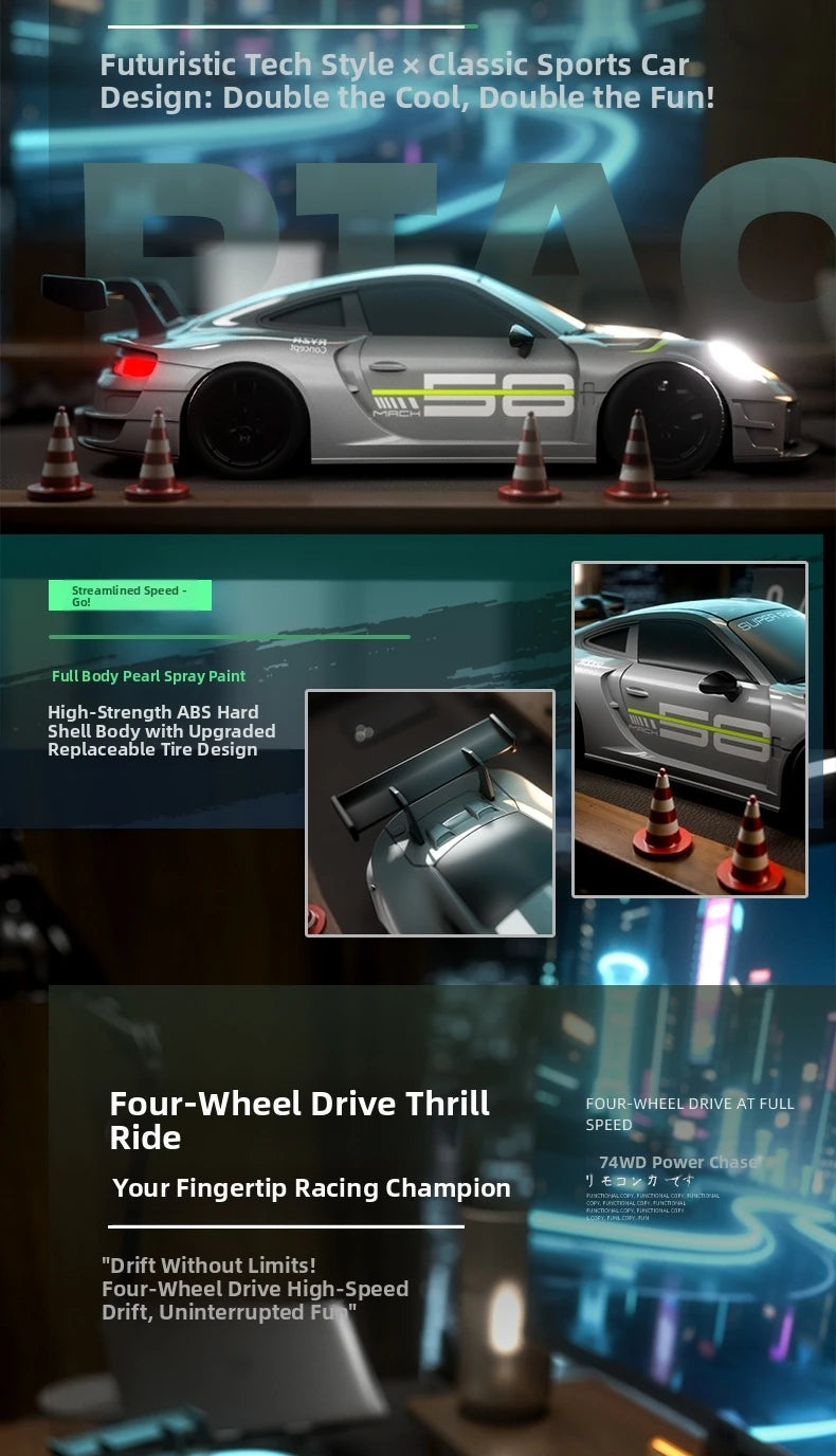 RC Drift GT3 RS 911 mi SU7 1:20 – Edición Limitada 2025, Coche de Alta Velocidad para Niños