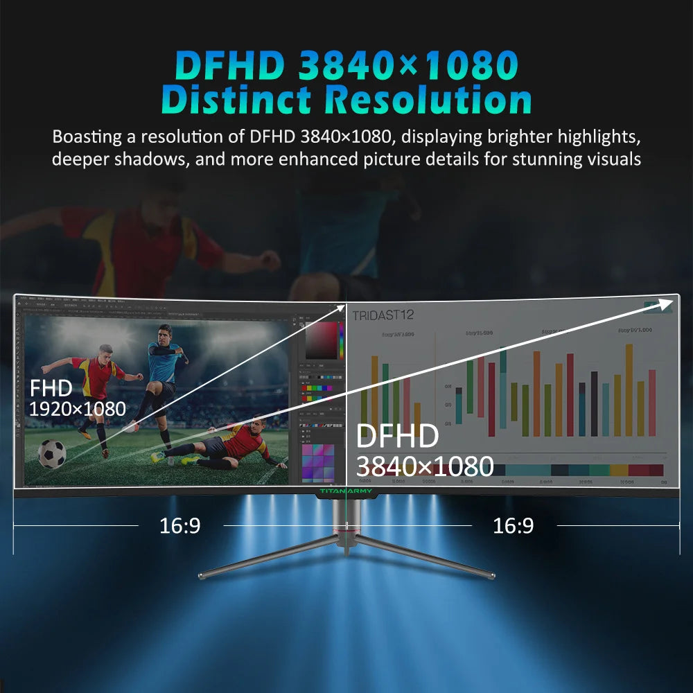TITAN ARMY C49SHC 49" Gaming Monitor — Curvo 32:9, 144Hz, PIP/PBP