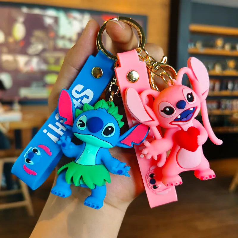 Anime Disney Keychain kawaii Tom and Jerry Cartoon Figure PVC Doll Bag Keyring Ornament Accessories Children Toys Birthday Gifts
