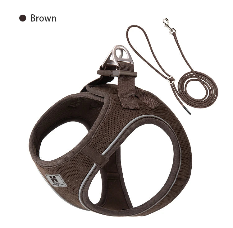 Set Arnés y Correa Ajustable para Perros y Gatos — Reflectante, Pequeños y Medianos