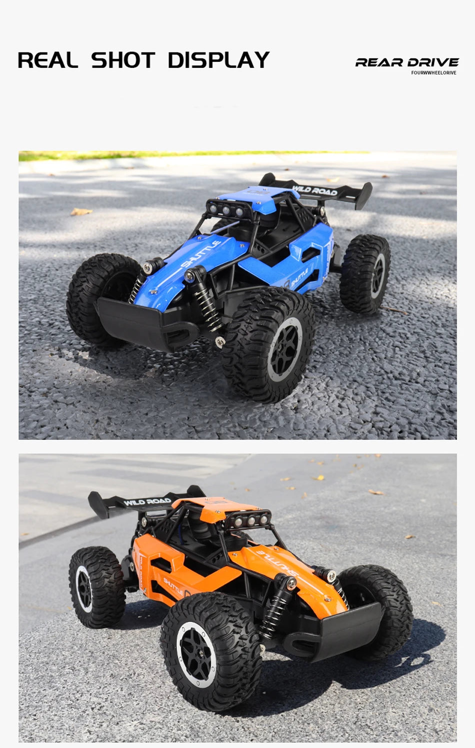 RC Car 1:16 2WD – Coche RC Off-Road con LED, Alta Velocidad 20KM/H para Niños