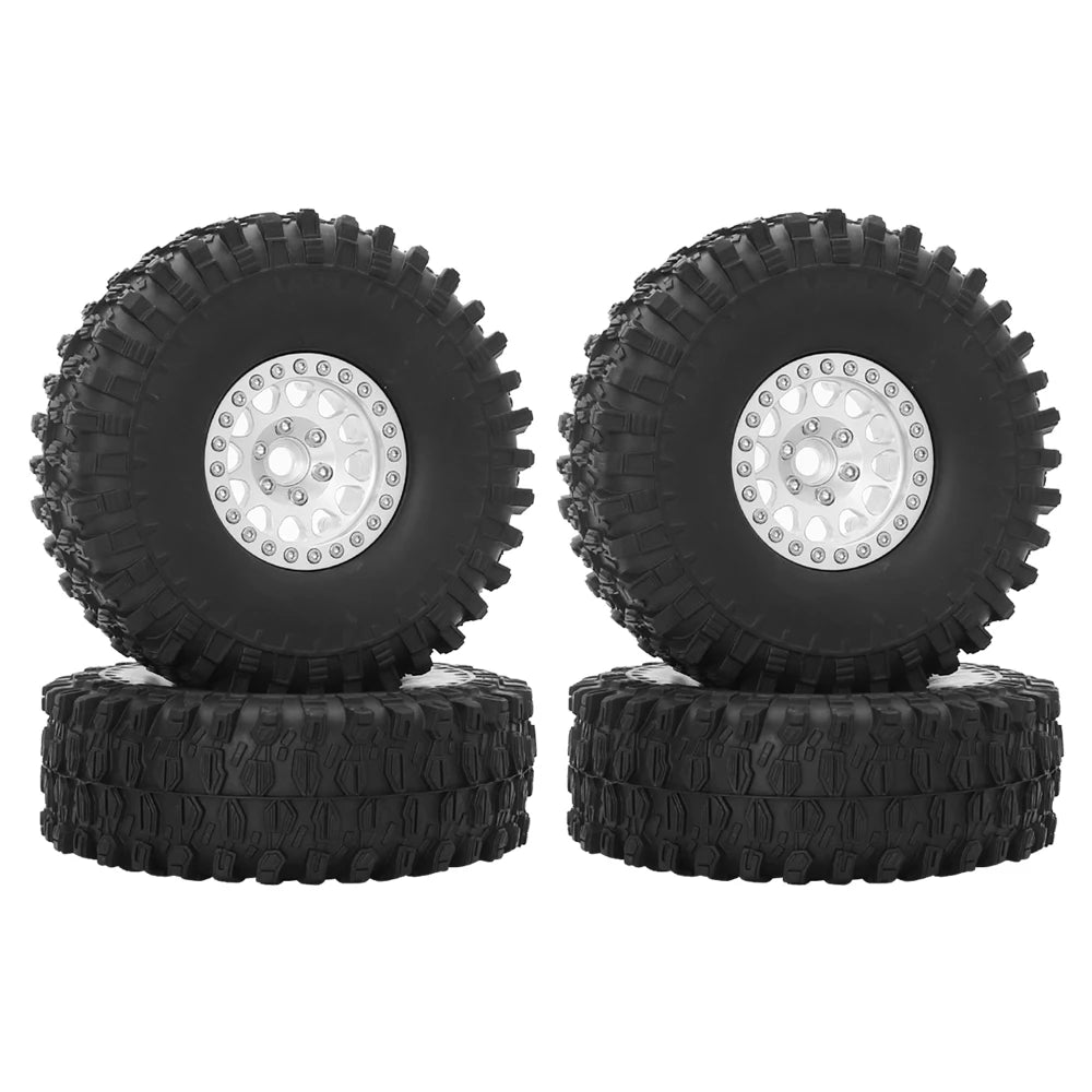 Set 4PCS Metal 1.9" Beadlock Wheel Rim Tires – RC Crawler 1/10 Axial SCX10 III, TRX-4, Redcat GEN 8