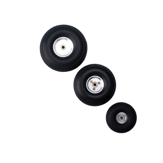 2PCS Ruedas de Avión RC con Núcleo de Aluminio – Neumáticos PU 1" a 5" para Modelos de Aeronaves RC