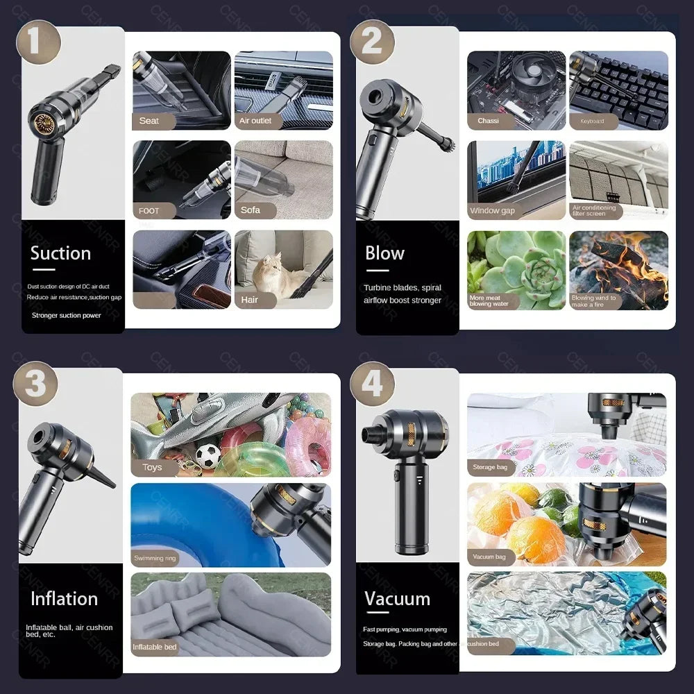 Aspiradora Portátil para Coche CENRR 998000PA — Potente y Sin Cable