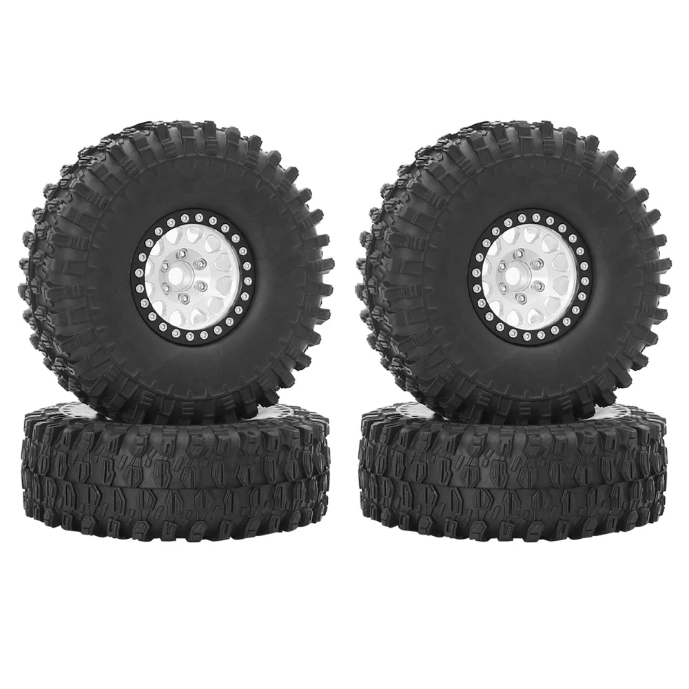 Set 4PCS Metal 1.9" Beadlock Wheel Rim Tires – RC Crawler 1/10 Axial SCX10 III, TRX-4, Redcat GEN 8