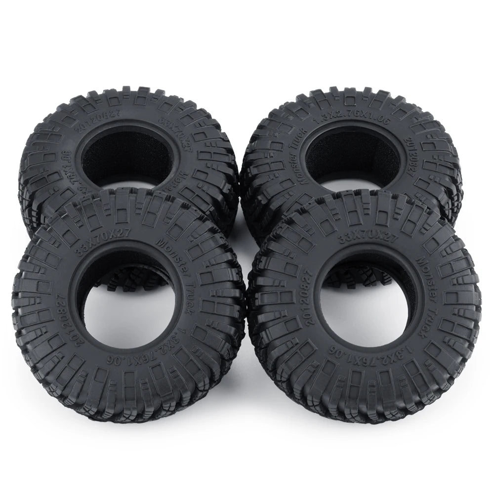 AXSPEED 4PCS Neumáticos de Goma 1.3"/1.1" – Mud Terrain para Micro Crawler 1/18 & 1/24