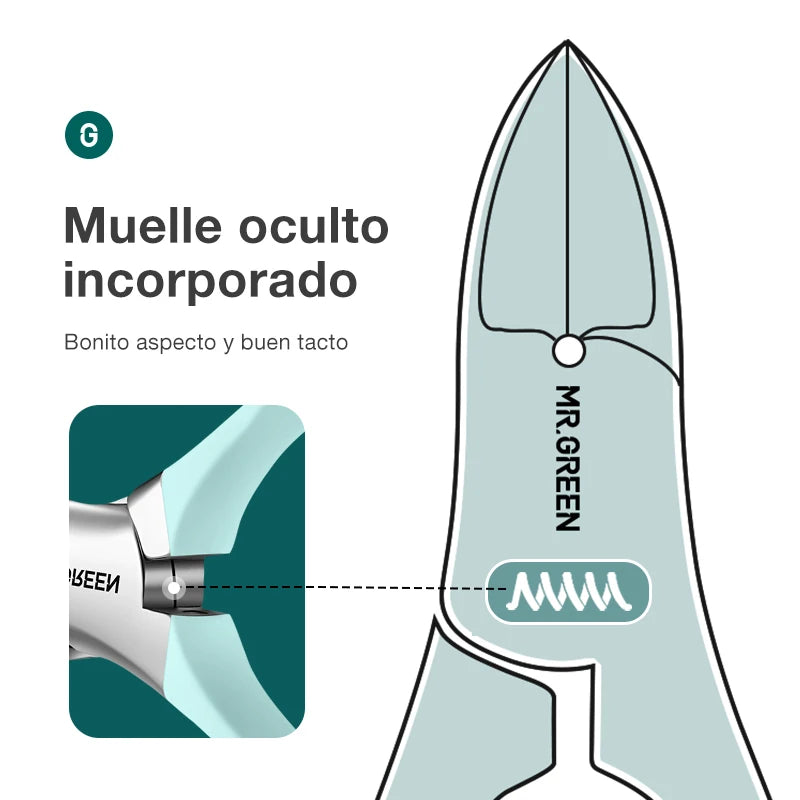 Cortaúñas Profesional MR.GREEN — Acero Inoxidable para Uñas Encarnadas