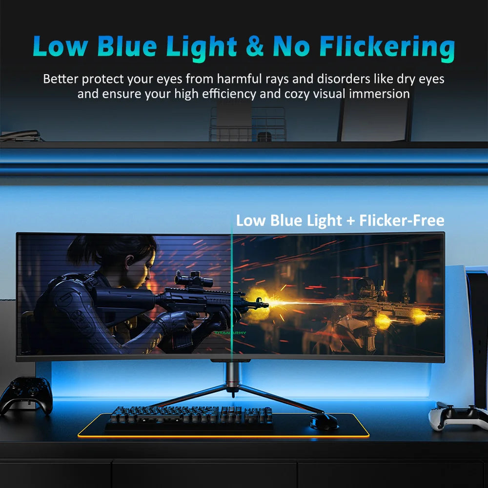 TITAN ARMY C49SHC 49" Gaming Monitor — Curvo 32:9, 144Hz, PIP/PBP