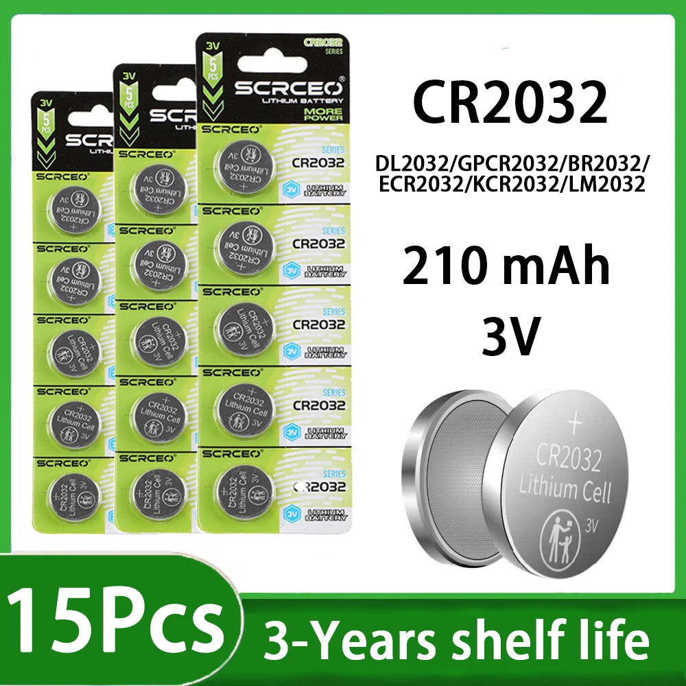 Batería CR2032 3V — Pilas de Botón para Control Remoto, Juguetes y Electrónica