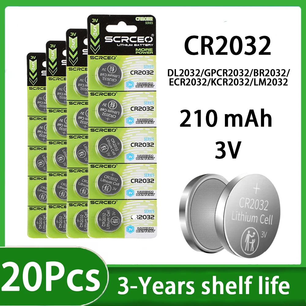 Batería CR2032 3V — Pilas de Botón para Control Remoto, Juguetes y Electrónica