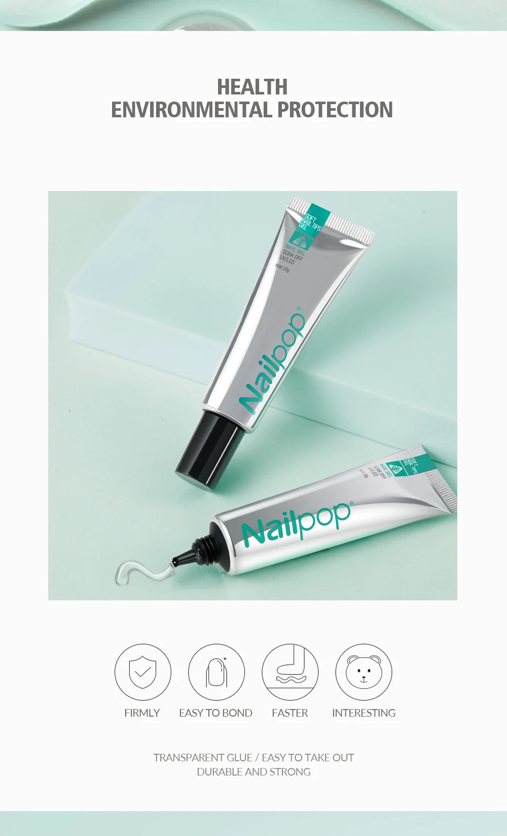 egamento Profesional Nailpop Pro Soft — Adhesivo Gel UV para Uñas Postizas