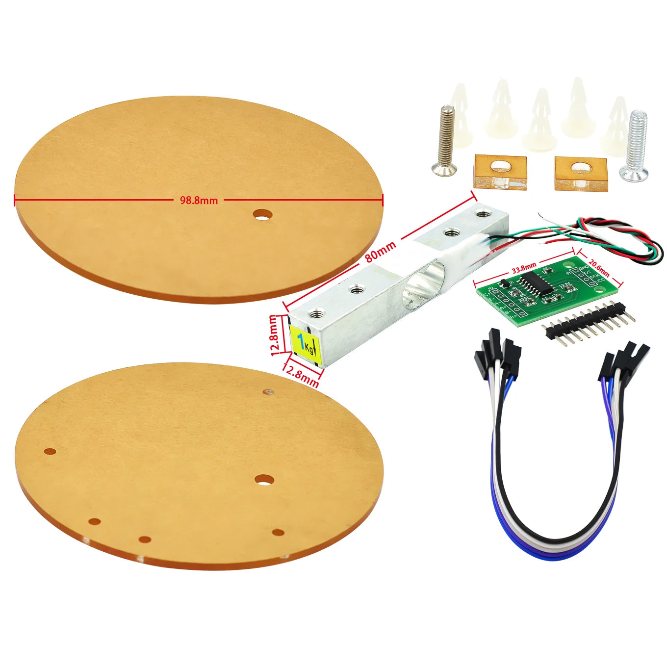 Sensor de Carga Digital HX711 – Célula de Peso 5KG/10KG para Arduino y Escalas Electrónicas