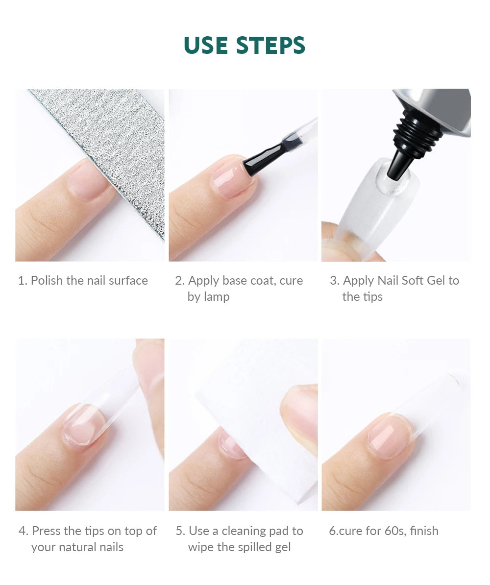 egamento Profesional Nailpop Pro Soft — Adhesivo Gel UV para Uñas Postizas