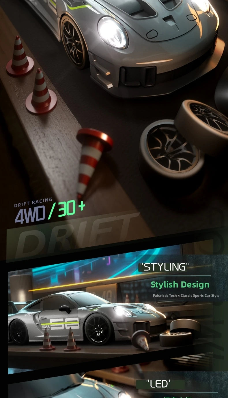 RC Drift GT3 RS 911 mi SU7 1:20 – Edición Limitada 2025, Coche de Alta Velocidad para Niños