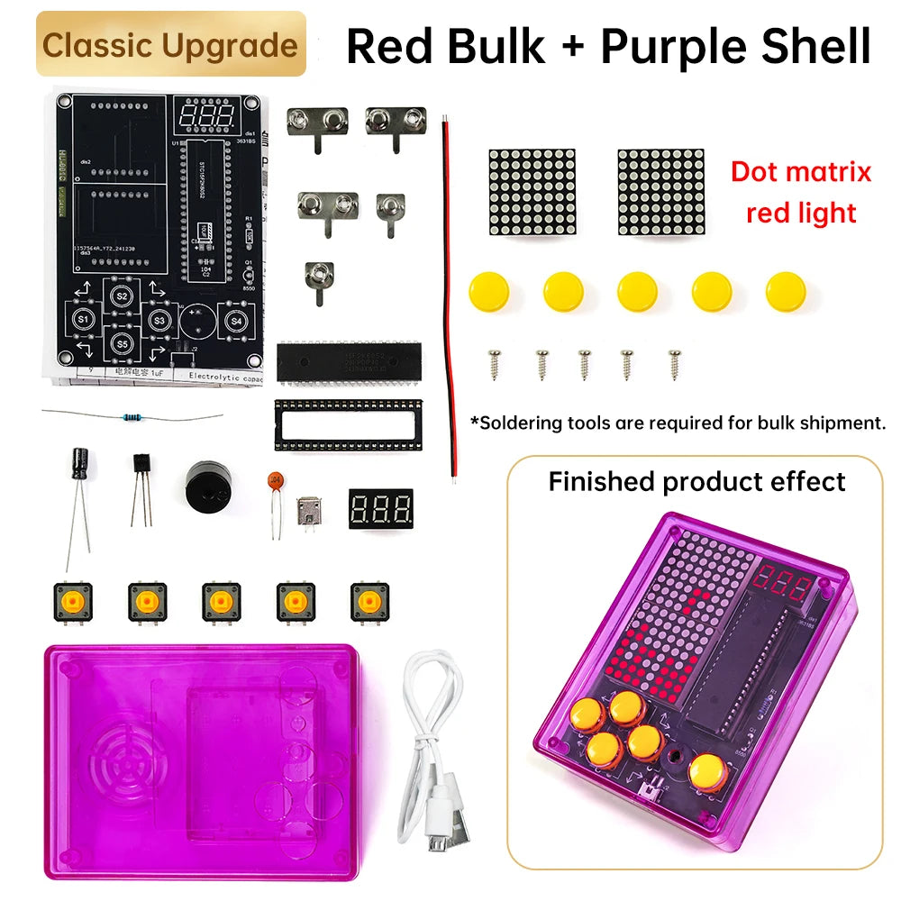 Kit Electrónico DIY Pixel Gamer – Consola Retro para Aprendizaje y Práctica de Soldadura
