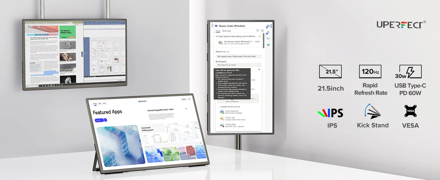 UPERFECT 21.5" 120Hz Portable Gaming Monitor — HDMI/USB-C para Laptop y Consolas