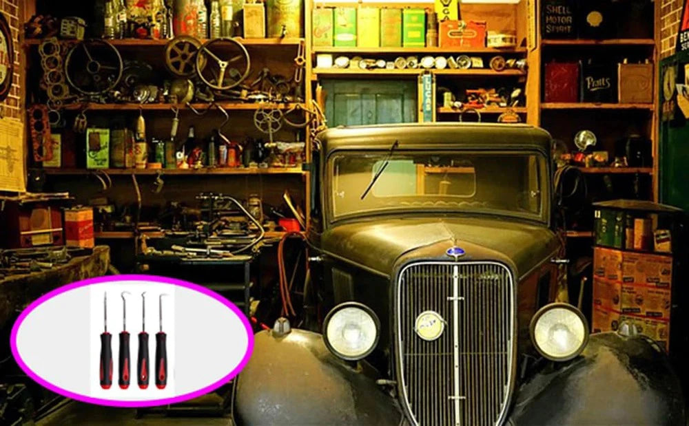 Juego de 4 Destornilladores y Ganchos para Sellos, Juntas y Retenes de Automóvil