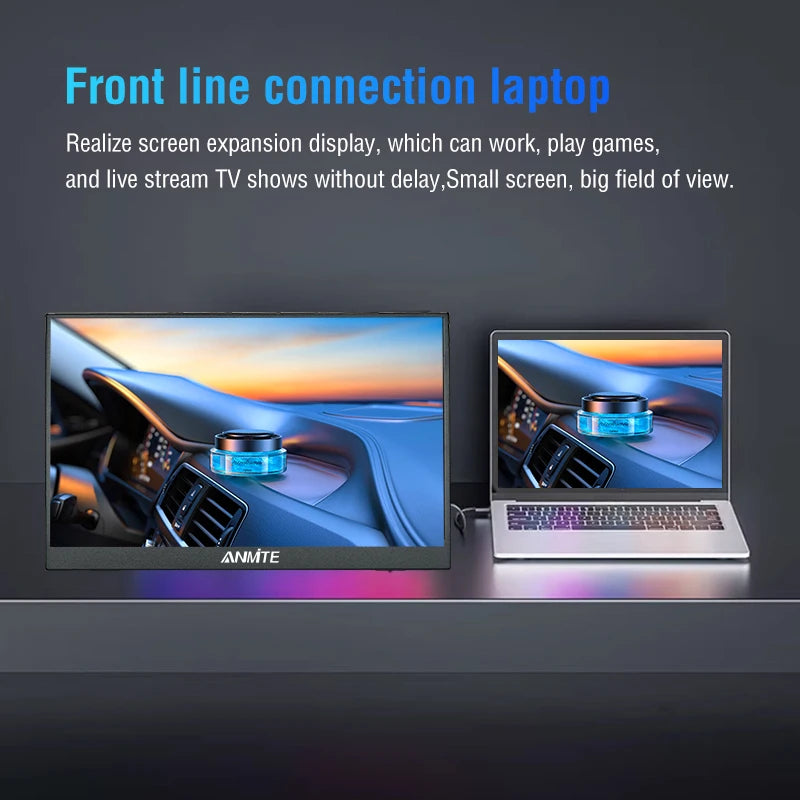 Monitor Portátil Anmite 16" 1200P HDR — Táctil y No Táctil para PC, Consolas y Móviles